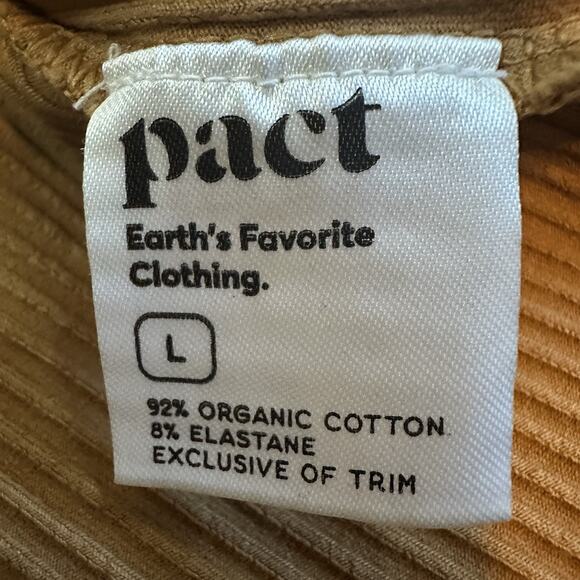 Pact Dress Ribbed Jazz Brown Camel Size Large Long Sleeve Belted Midi Organic - Picture 8 of 11